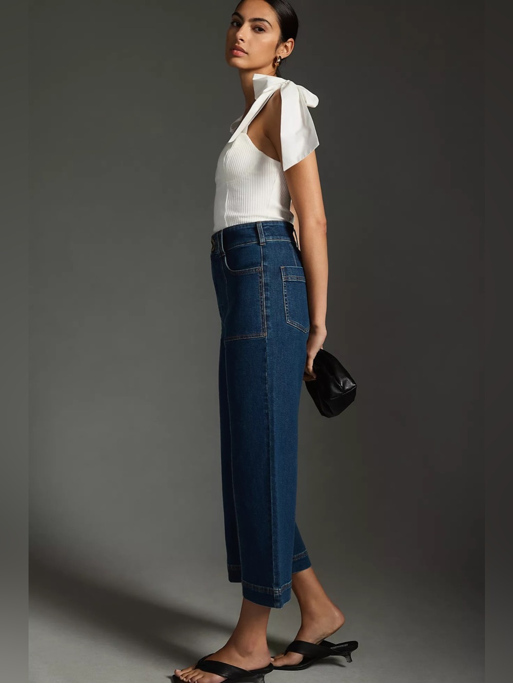 Pilcro The Skipper Seamed High-Rise Crop Wide-Leg Jeans $148 Size 27 (sold out) - Picture 5 of 12